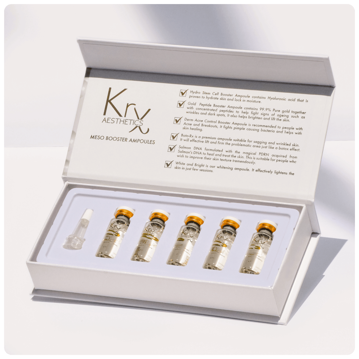 Meso Booster Ampoule – White and Bright - Cosmétique professionnelle KRX Aesthetics Suisse