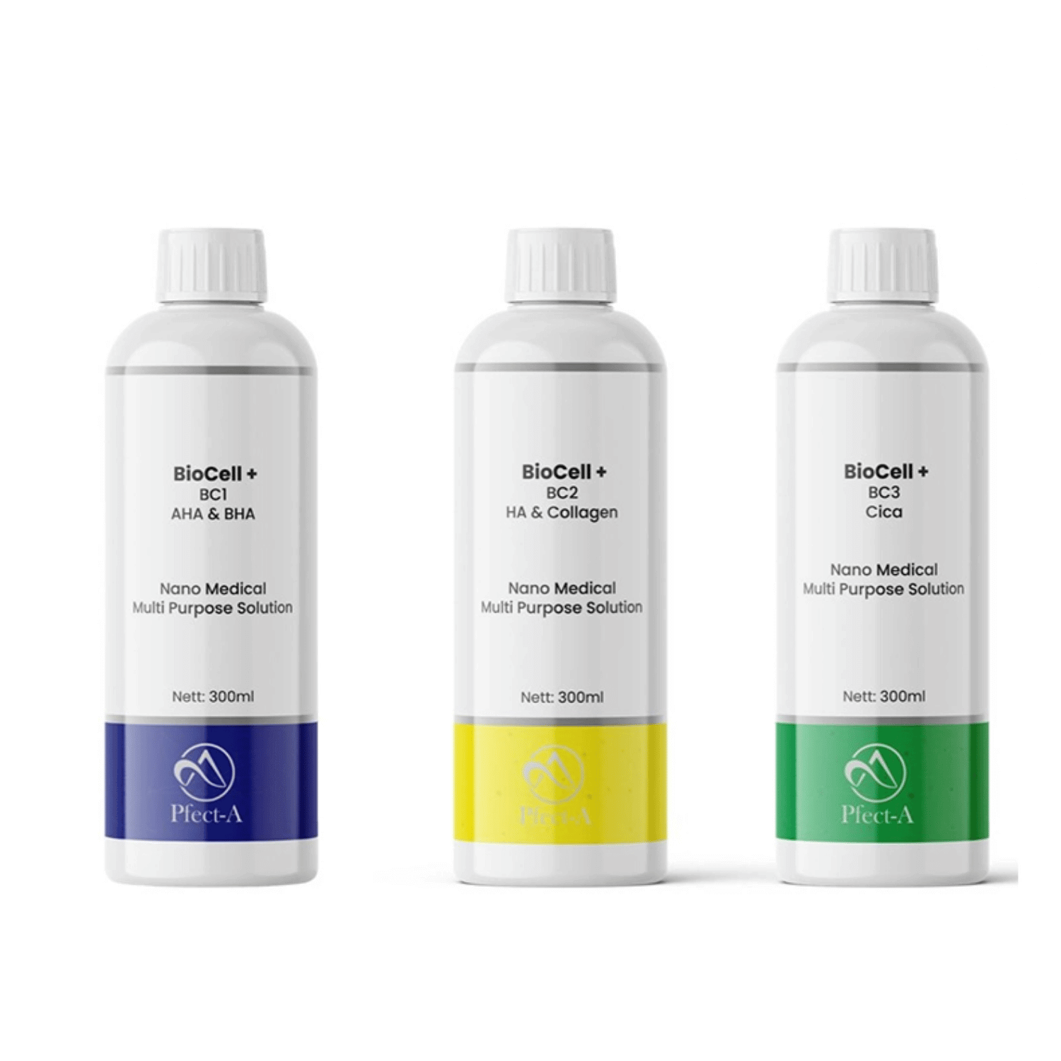 Solutions BioCell+ "BC1/BC2/BC3" - Pack 3 x 300 ml - Cosmétique professionnelle KRX Aesthetics Suisse