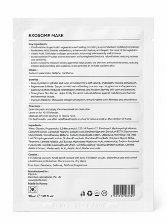 Exosome Mask – Masque Tissu Régénérant aux Exosomes | 30ml