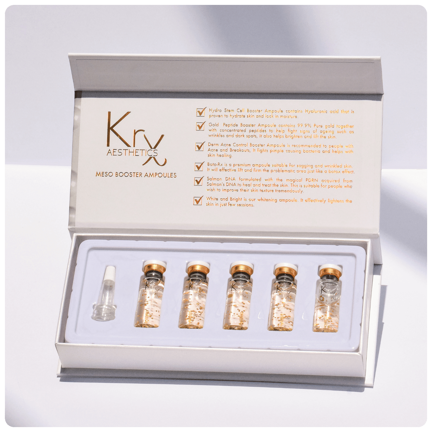 Meso Booster Ampoule – Gold Peptide - Cosmétique professionnelle KRX Aesthetics Suisse